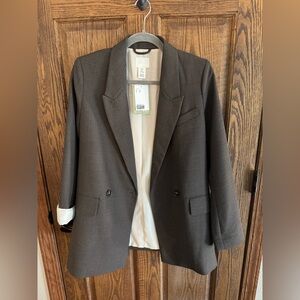 H&M Brown Plaid Blazer